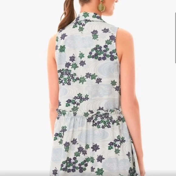 Tuckernuck Royal Shirtdress Coastal Preppy Province Breeze Floral Print Blue S - Picture 14 of 15